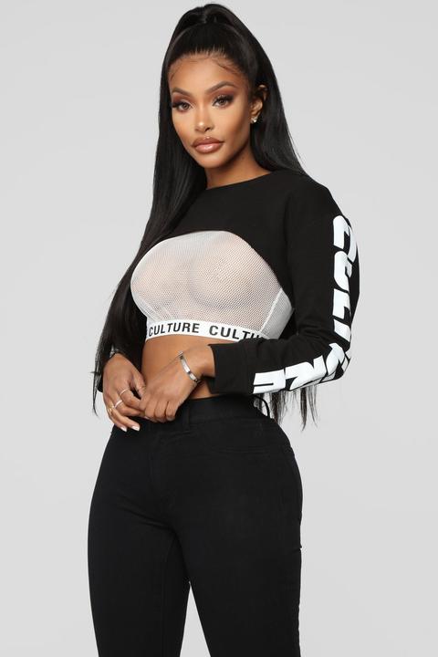 Street Culture Mesh Top - Black