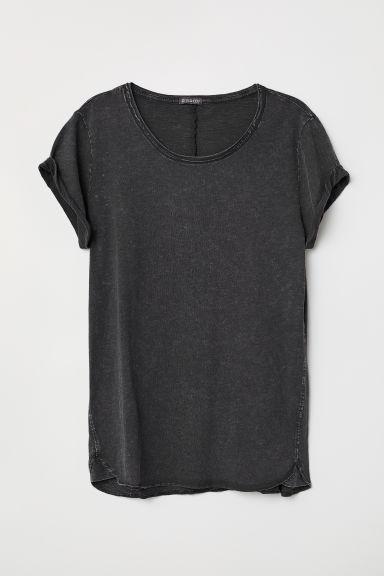 H & M - T-shirt In Jersey Flammé - Nero