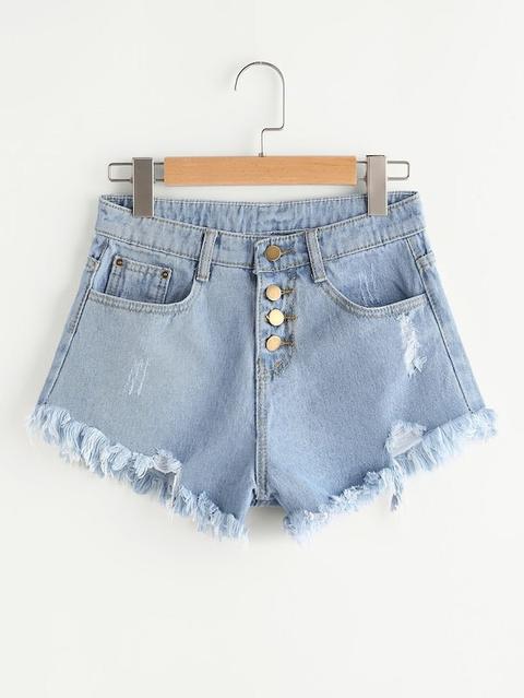 Shorts In Denim Con Monopetto