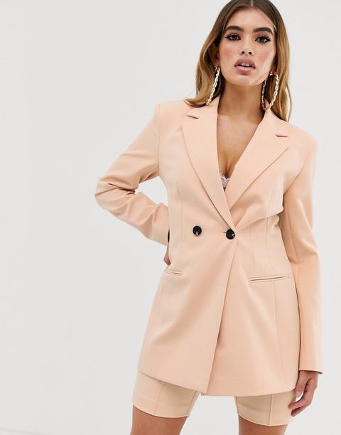 Asos Design - Blazer Da Abito Cammello - Beige