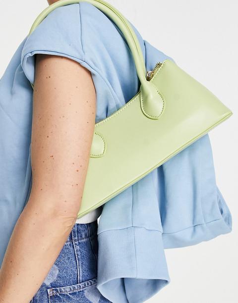 Bolso De Hombro Color Lima Con Asas Alargadas De Asos Design-verde