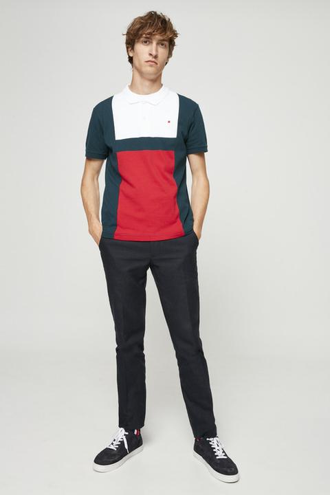 Slim Fit Colour Block Polo Shirt