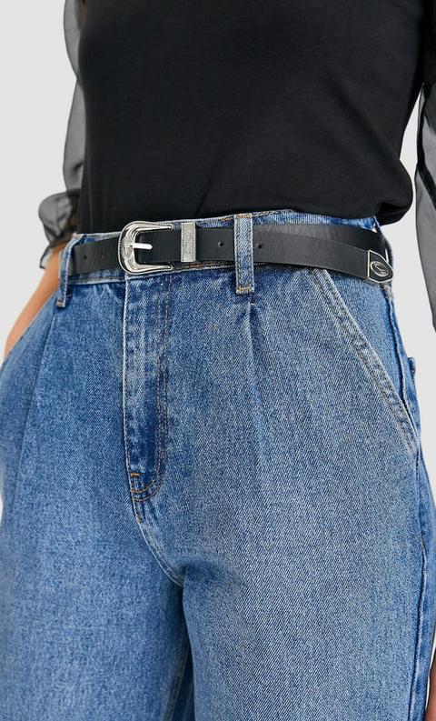 Cintura Sottile Stile Cowboy Nero