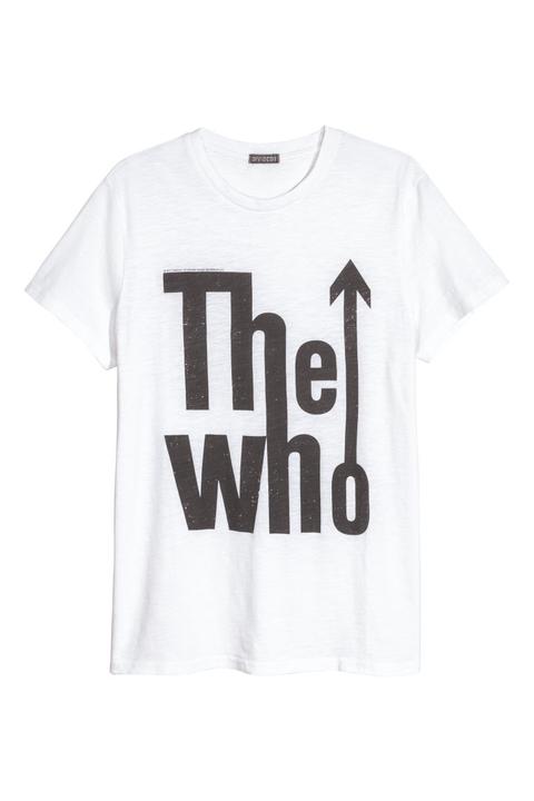Camiseta En Punto De Algodón - Blanco