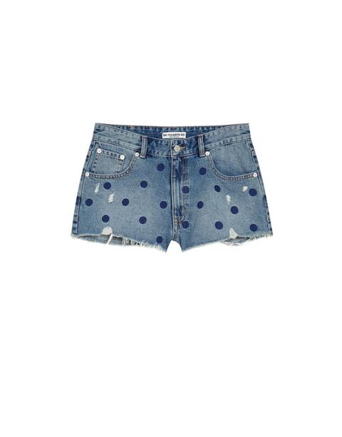 Shorts Denim Mom Fit A Pois