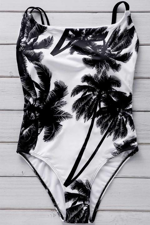 Coconut Palm Imprimir Cami De Una Sola Pieza Del Traje De Baño