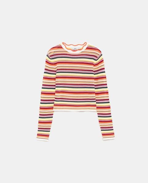 Pullover A Righe Multicolori