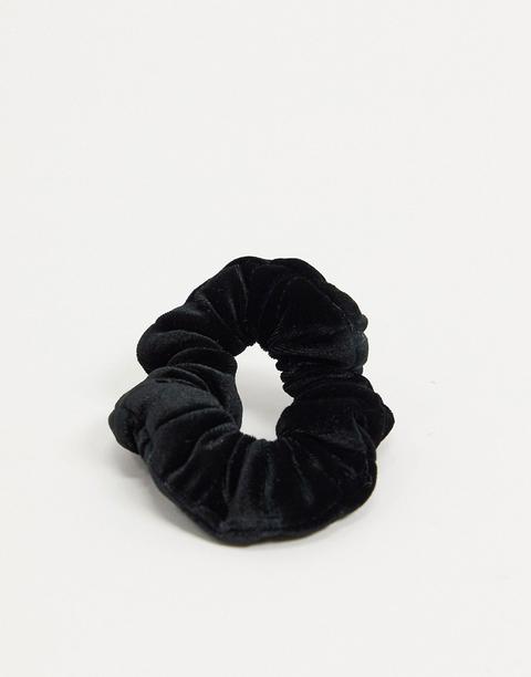 Asos Design Padded Scrunchie In Black Velvet