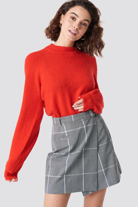 Na-kd Classic Checked Short Skirt - Grey