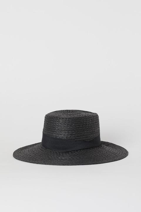 H & M - Sombrero De Paja - Negro