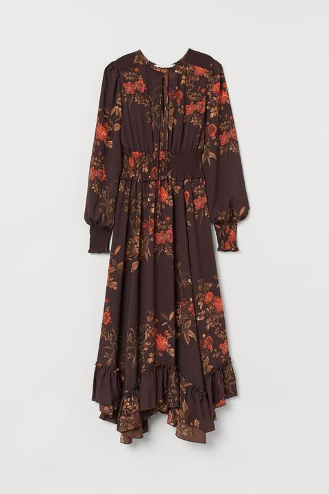 Robe Longue Avec Smocks - Chocolat