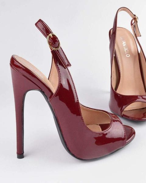 Gheryn - Heeled Sandal In Burgundy Glassy