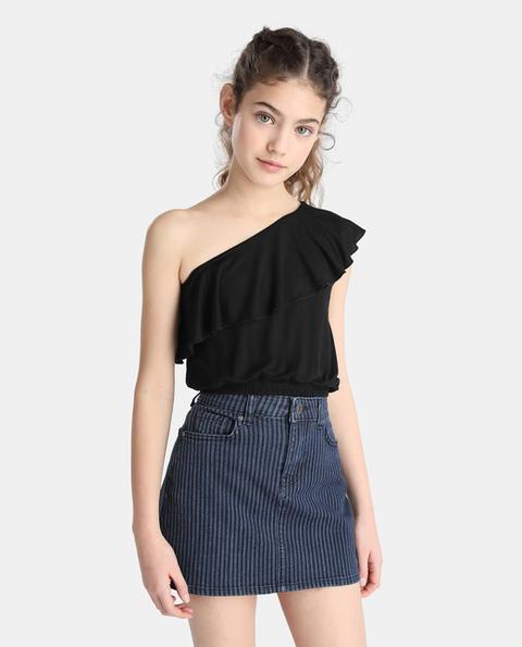 Belle&rebel - Top En Negro Con Volante