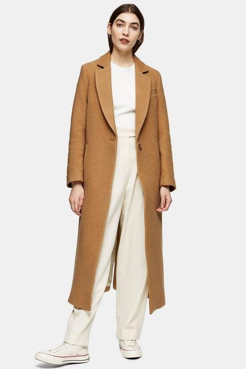 **camel Coat By Topshop Boutique