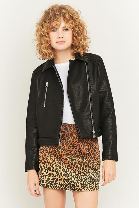 Light Before Dark Black Faux Leather Biker Jacket