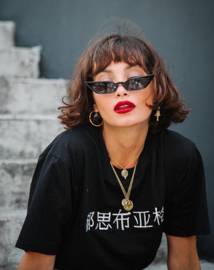 Oversize Basic Tee In Rebel Girls Black