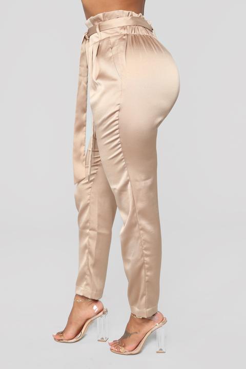 Teresa Tie Waist Pants - Mocha from Fashion Nova on 21 Buttons