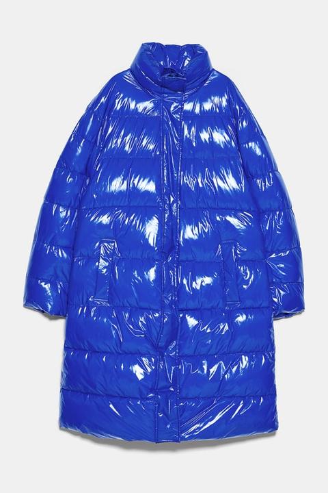 zara blue puffer jacket