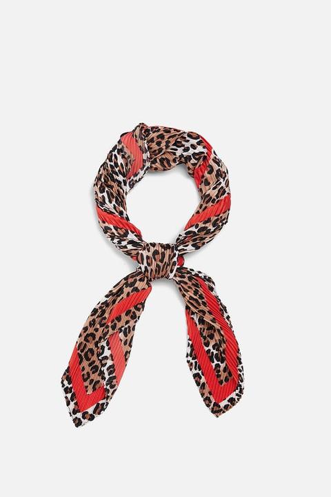 Printed Pleated Scarf