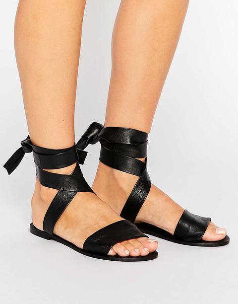 Sandalias De Cuero Con Lazo En La Pierna Famous De Asos