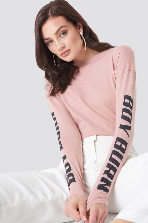 Na-kd Boy Burn Ls Top - Pink