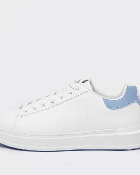 White Wedge Lace Up Trainers