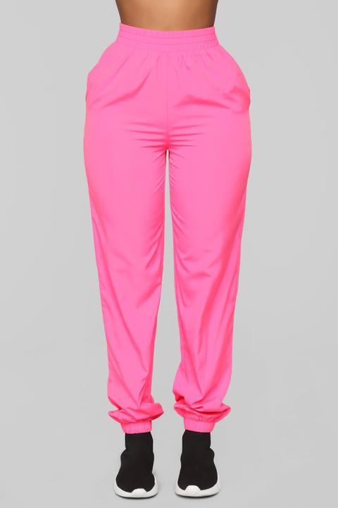 Neon pink windbreaker on sale pants