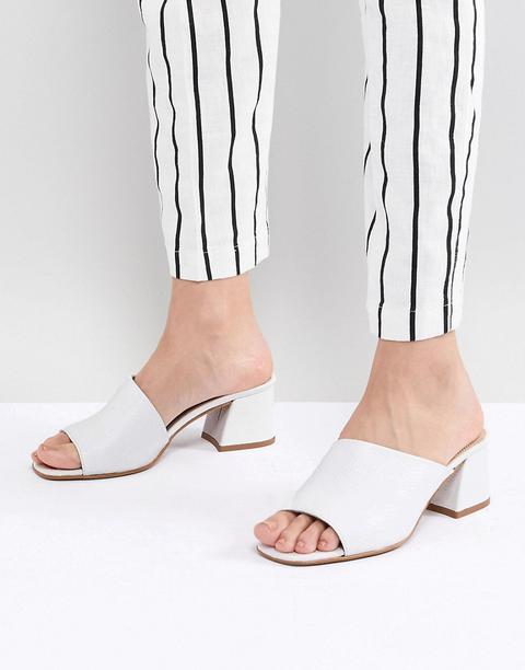 Asos Design - Tatiana - Sandali In Pelle Con Tacco - Bianco