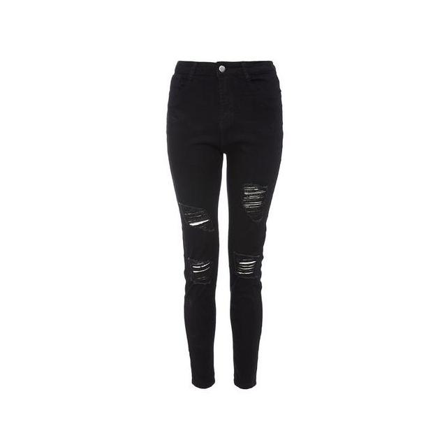 quiz black ripped jeans