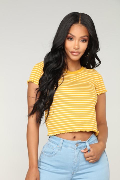 Who Needs You Crop Top - Yellow/combo