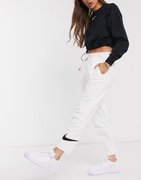 Nike Slim Leg Swoosh White Joggers