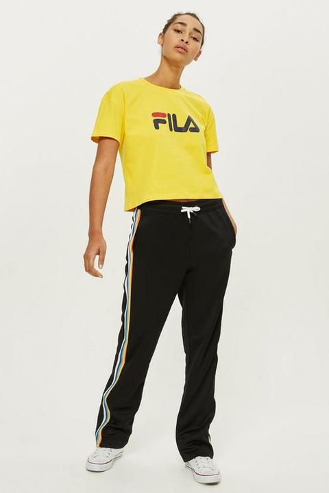 Womens Cropped Logo T-shirt By Fila - Yellow, Yellow