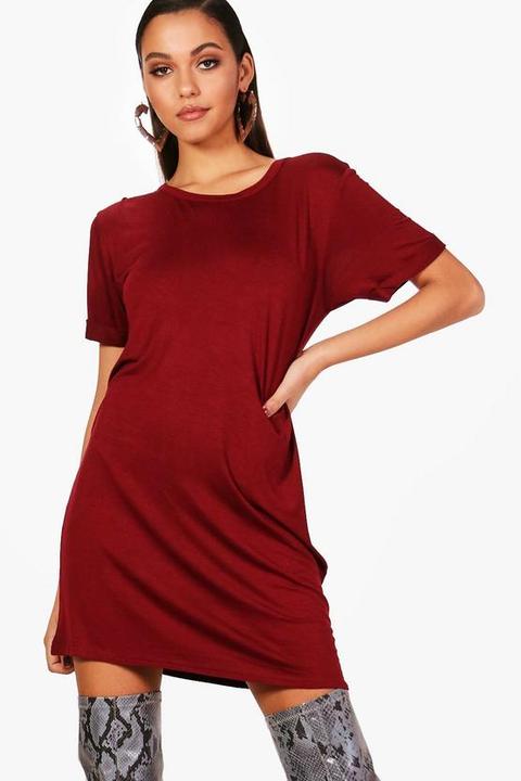 Turn Back Sleeve Tshirt Dress