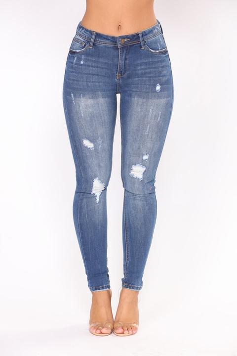 Appletini Ankle Jeans - Medium Blue Wash