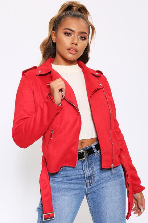 red suede jacket womens