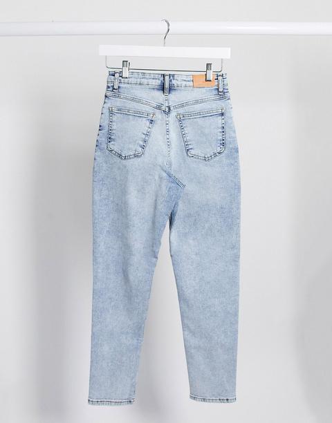 Mango Mom Jeans In Acid Wash Blue from ASOS on 21 Buttons