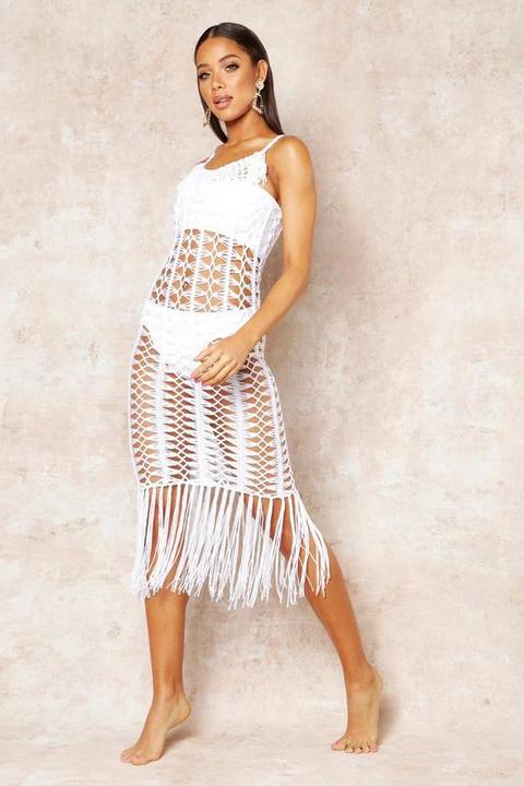 Crochet Fringed Beach Dress