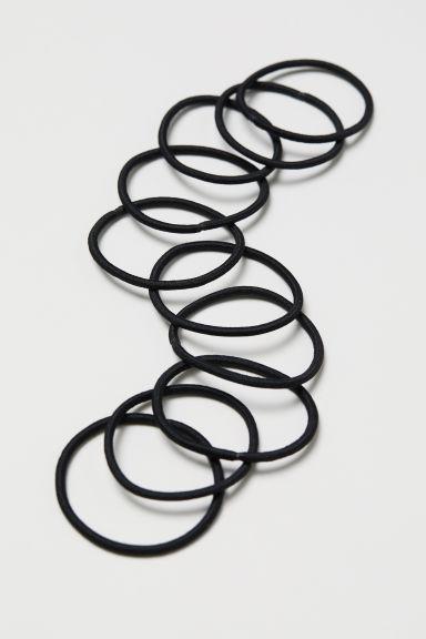 H & M - Elastici Per Capelli, 10 Pz - Nero