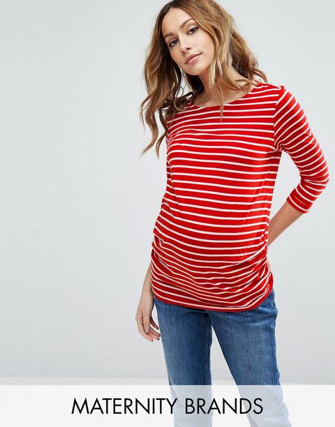 Camiseta De Rayas Y Manga 3/4 De New Look Maternity