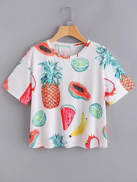 Camiseta Estampada De Fruta