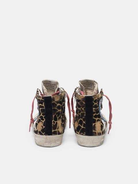 Zapatillas Deportivas Slide De Piel De Potro Estampado Animalier