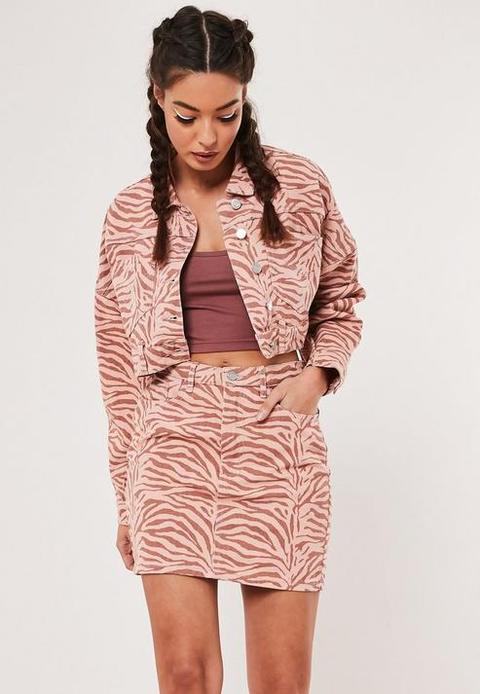 zebra print denim jacket