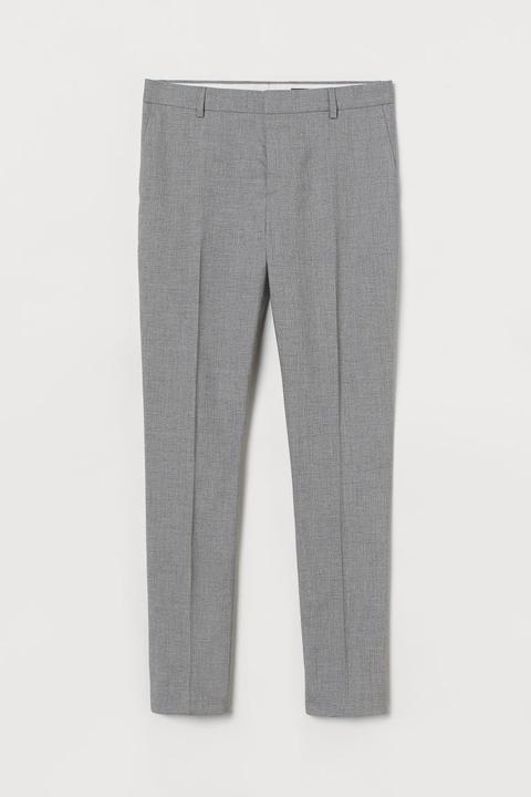 Pantalón De Traje Skinny Fit - Gris