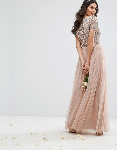 maya plus v neck maxi tulle dress