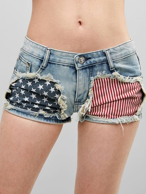 Pantaloncini Di Jeans Sfilacciati Bandiera Americana Multi-a from Zaful on  21 Buttons