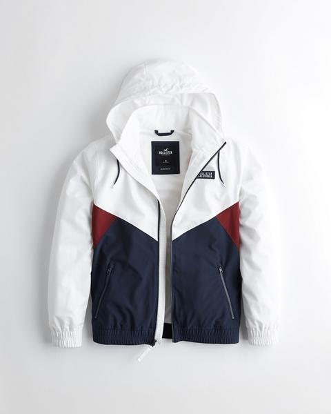 Full zip shop hooded windbreaker hollister