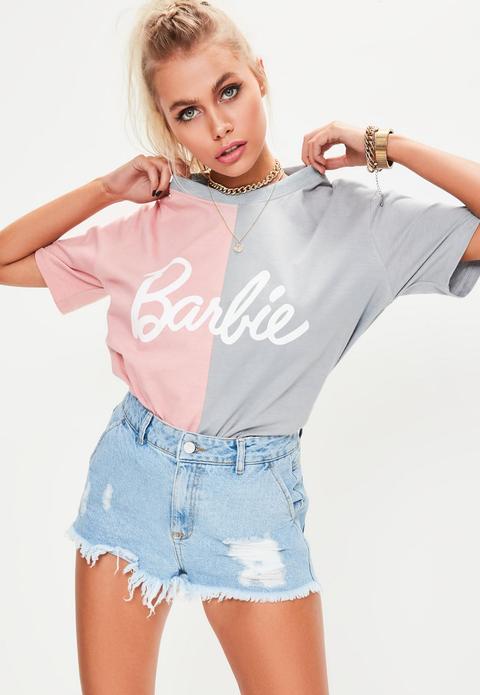 Grey Spliced 'barbie' Tshirt, Multi