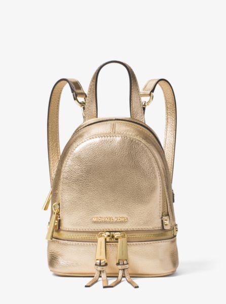 michael kors rhea metallic backpack