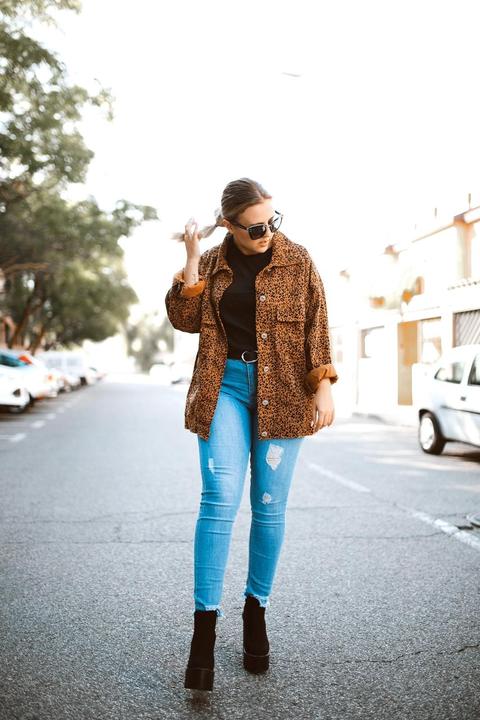 Chaqueta Oversize Leopardo Marron