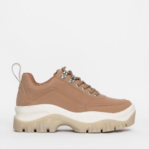 Juice Beige Chunky Lace Up Sneakers